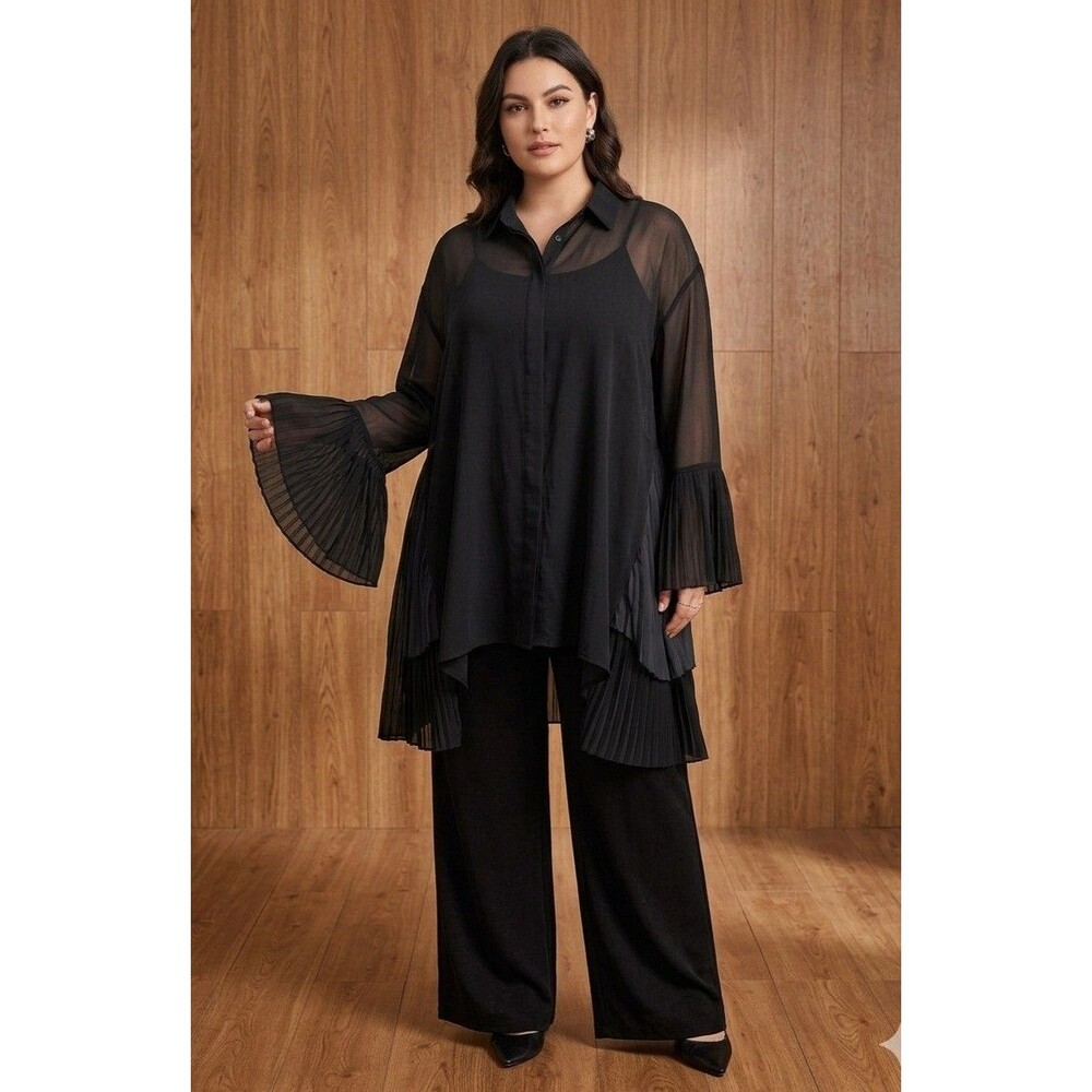 Avenue Studio Whimsigoth Goth Witchy Sheer Top 26/28 Black Fairy